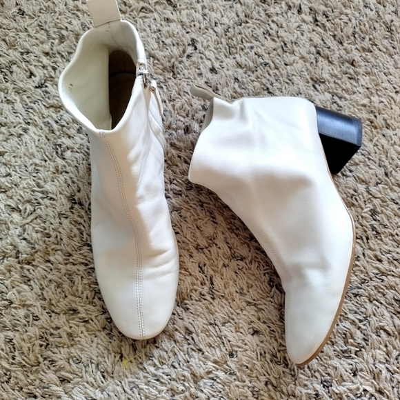 Everlane the day boot butter soft white leather side zip ankle boots sz 8,5 - Picture 3 of 10